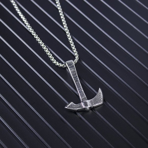 ❤️Stainless steel chain axe pendant necklace for women/men, N90201P220 - Picture 3 of 8